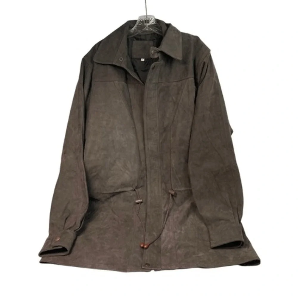 Vintage Luppe Genuine Brown Leather‎ Coat Made in Mexico XL